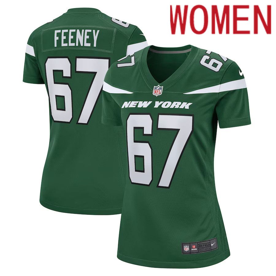 Women New York Jets 67 Dan Feeney Nike Gotham Green Game NFL Jersey